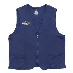 Proud Walmart Associate Adult Medium Employee Uniform Vest Zip Blue Polyester